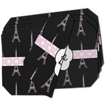 Black Eiffel Tower Dining Table Mat - Octagon - Set of 4 (Double-SIded) w/ Name or Text