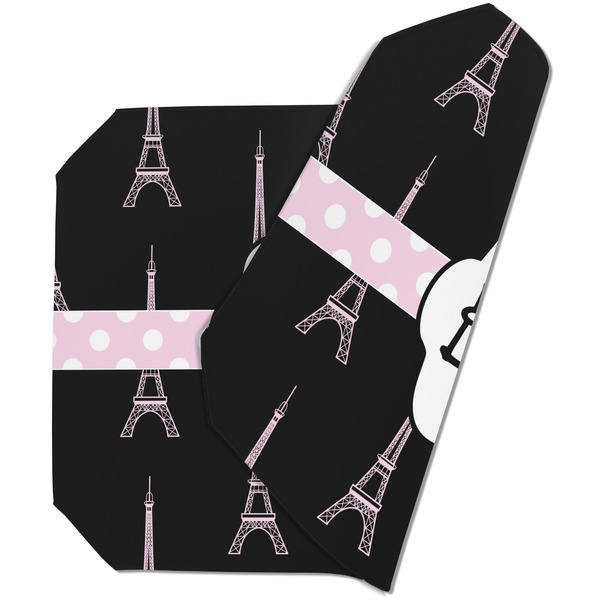 Custom Black Eiffel Tower Dining Table Mat - Octagon (Double-Sided) w/ Name or Text