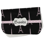 Black Eiffel Tower Burp Cloth - Fleece w/ Name or Text