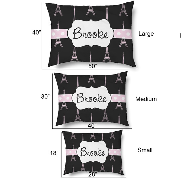 Black Eiffel Tower Outdoor Dog Beds - SIZE CHART