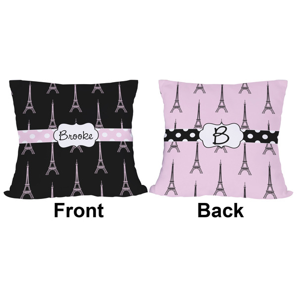 Black Eiffel Tower Outdoor Pillow - 16x16