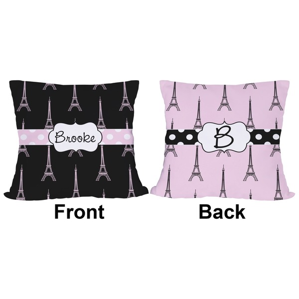 Black Eiffel Tower Outdoor Pillow - 20x20