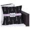Black Eiffel Tower Outdoor Pillow (Personalized)