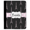 Black Eiffel Tower Padfolio Clipboards - Large - FRONT