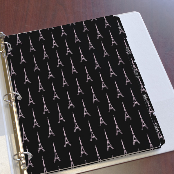 Black Eiffel Tower Page Dividers - Set of 5 - In Context