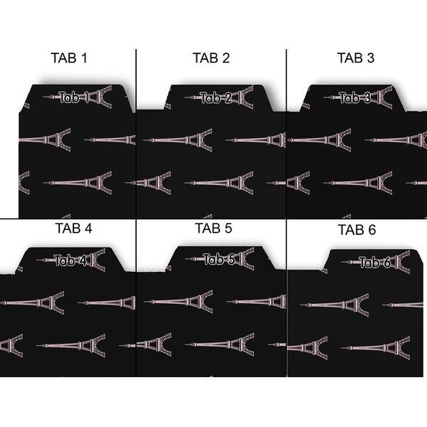 Black Eiffel Tower Page Dividers - Set of 6 - Approval