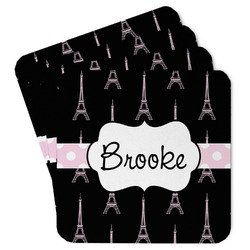 Black Eiffel Tower Paper Coasters (Personalized)