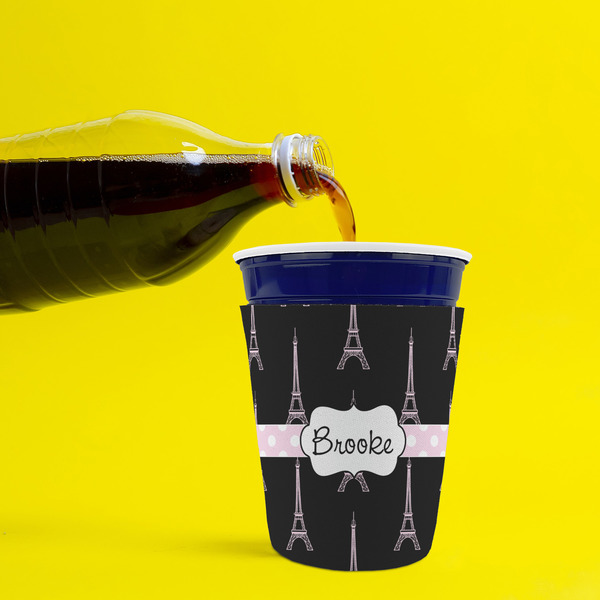 Black Eiffel Tower Party Cup Sleeves - without bottom - Lifestyle