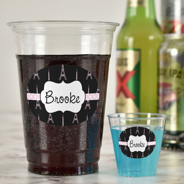 Black Eiffel Tower Party Cups - 16oz - In Context