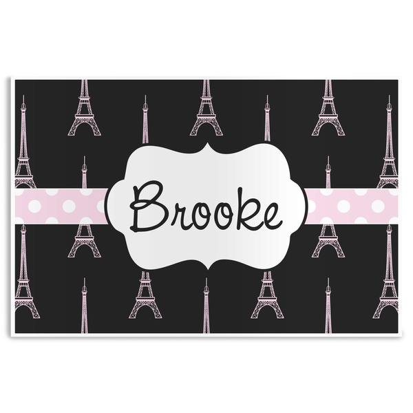 Custom Black Eiffel Tower Disposable Paper Placemats (Personalized)