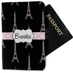 Black Eiffel Tower Passport Holder - Fabric (Personalized)