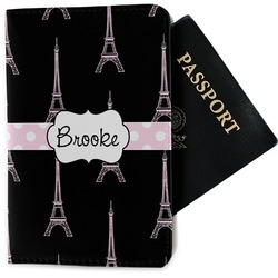 Black Eiffel Tower Passport Holder - Fabric (Personalized)