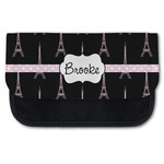 Black Eiffel Tower Canvas Pencil Case w/ Name or Text
