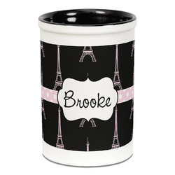Black Eiffel Tower Ceramic Pencil Holders - Black