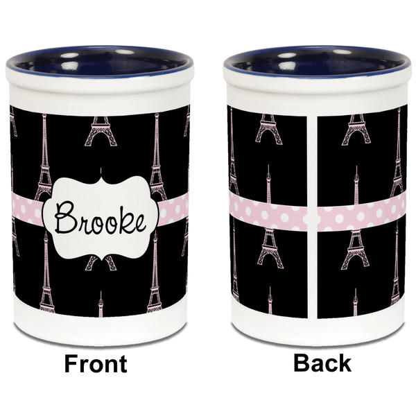 Black Eiffel Tower Pencil Holder - Blue - approval
