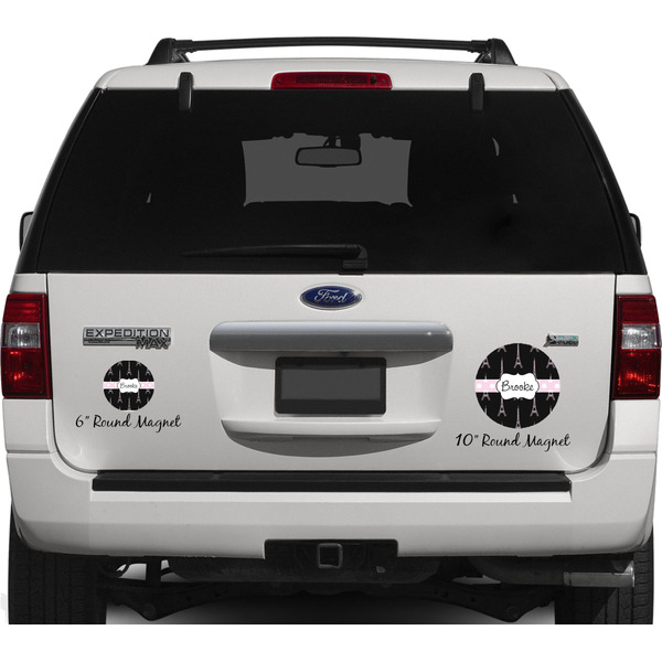 Black Eiffel Tower Personalized Car Magnets on Ford Explorer