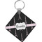 Black Eiffel Tower Diamond Plastic Keychain w/ Name or Text