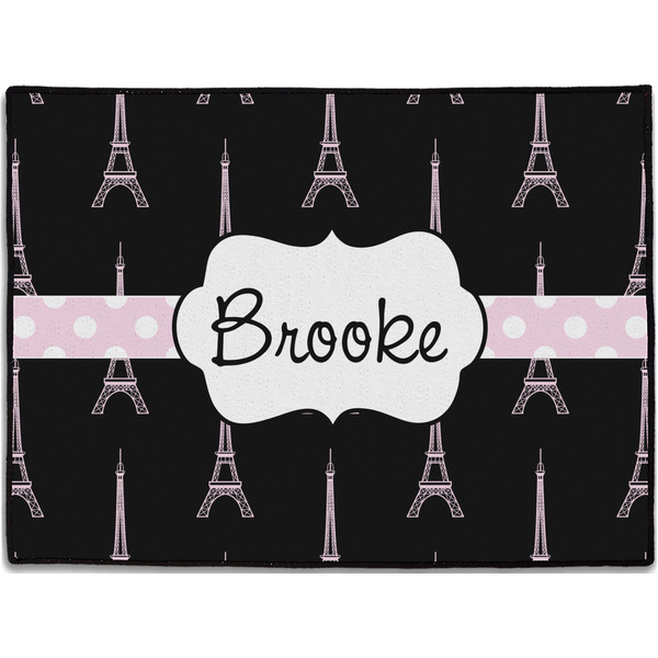 Custom Black Eiffel Tower Door Mat (Personalized)