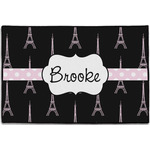 Black Eiffel Tower Door Mat - 36"x24" (Personalized)