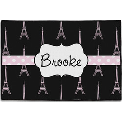 Black Eiffel Tower Door Mat - 36"x24" (Personalized)
