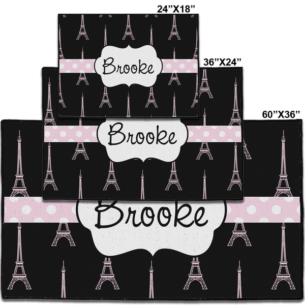 Black Eiffel Tower Personalized Door Mat - Group Parent IMF