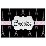 Black Eiffel Tower Laminated Placemat w/ Name or Text