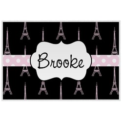 Black Eiffel Tower Laminated Placemat w/ Name or Text