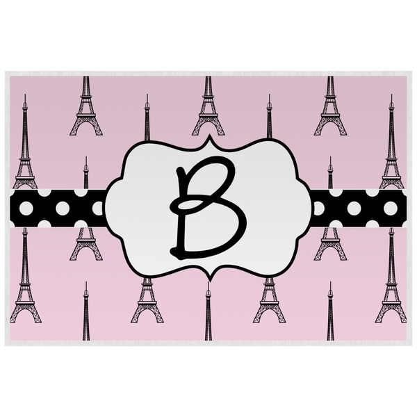 Black Eiffel Tower Personalized Placemat (Back)