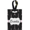 Black Eiffel Tower Personalized Rectangular Luggage Tag