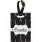 Black Eiffel Tower Plastic Luggage Tag - Rectangular w/ Name or Text