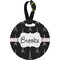 Black Eiffel Tower Plastic Luggage Tag - Round (Personalized)