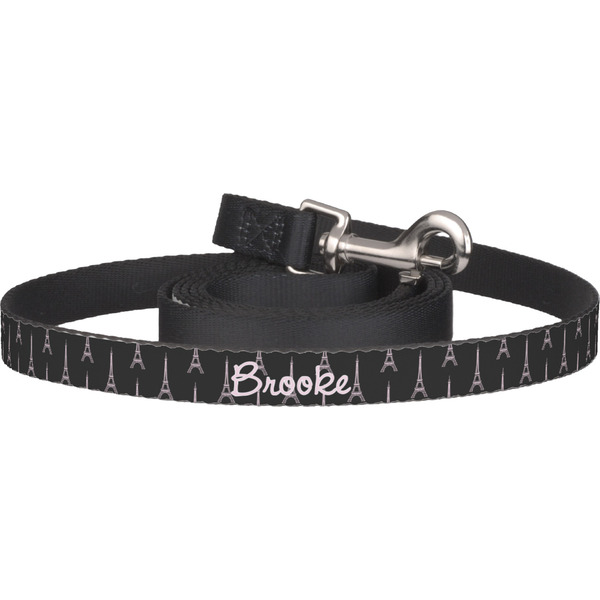 Custom Black Eiffel Tower Dog Leash (Personalized)