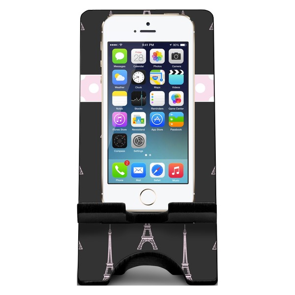 Black Eiffel Tower Phone Stand w/ Phone
