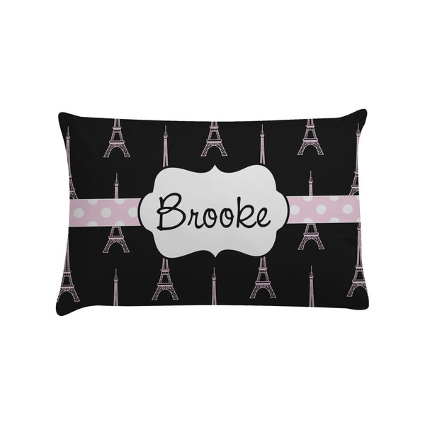 Custom Black Eiffel Tower Pillow Case - Standard (Personalized)