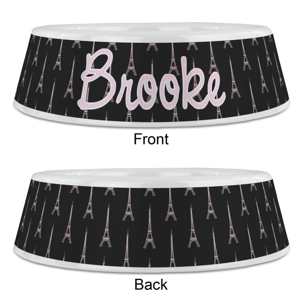 Black Eiffel Tower Plastic Pet Bowls - Large - APPROVAL