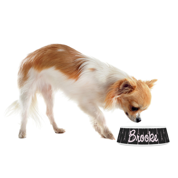 Black Eiffel Tower Plastic Pet Bowls - Small - LIFESTYLE