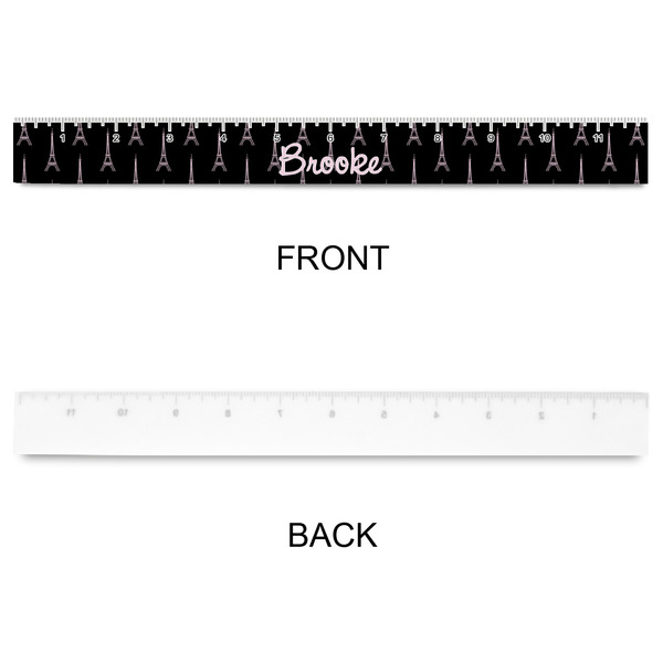 Black Eiffel Tower Plastic Ruler - 12" - APPROVAL