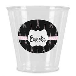 Black Eiffel Tower Plastic Shot Glass (Personalized)