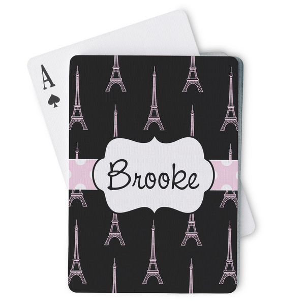 Custom Black Eiffel Tower Playing Cards (Personalized)