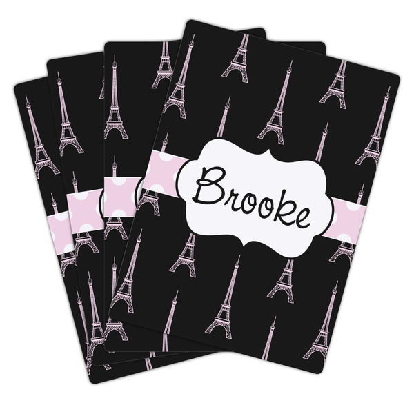 Black Eiffel Tower Playing Cards - Hand Back View