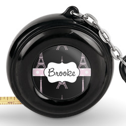Black Eiffel Tower Pocket Tape Measure - 6 Ft w/ Carabiner Clip (Personalized)