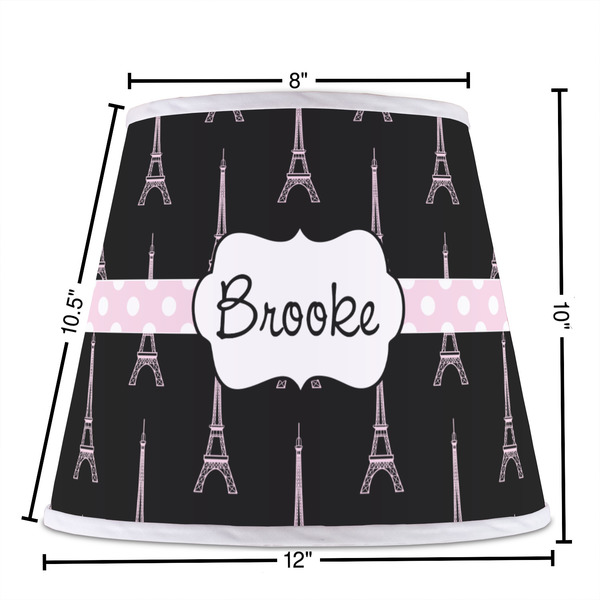 Black Eiffel Tower Poly Film Empire Lampshade - Dimensions