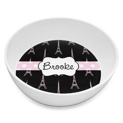 Black Eiffel Tower Melamine Bowl - 8 oz (Personalized)