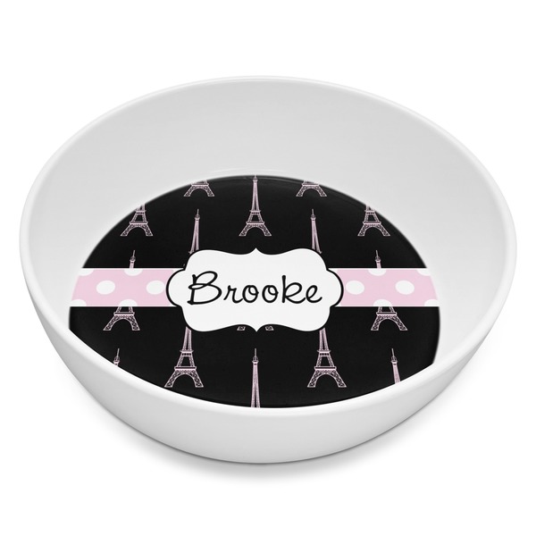Custom Black Eiffel Tower Melamine Bowl - 8 oz (Personalized)