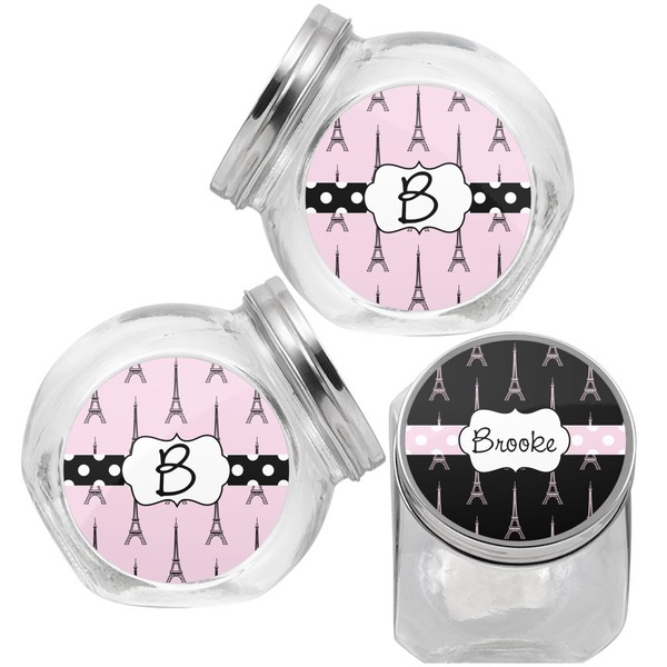 Black Eiffel Tower Puppy Treat Jar - Top Left Right