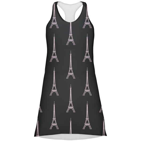 Custom Black Eiffel Tower Racerback Dress - X Large