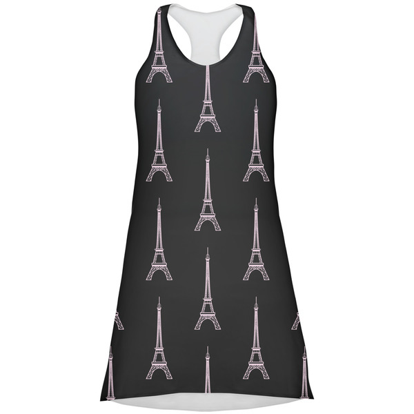 Custom Black Eiffel Tower Racerback Dress - Large