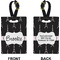Black Eiffel Tower Rectangle Luggage Tag (Front + Back)