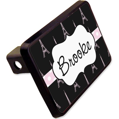 Black Eiffel Tower Rectangular Trailer Hitch Cover - 2" (Personalized)