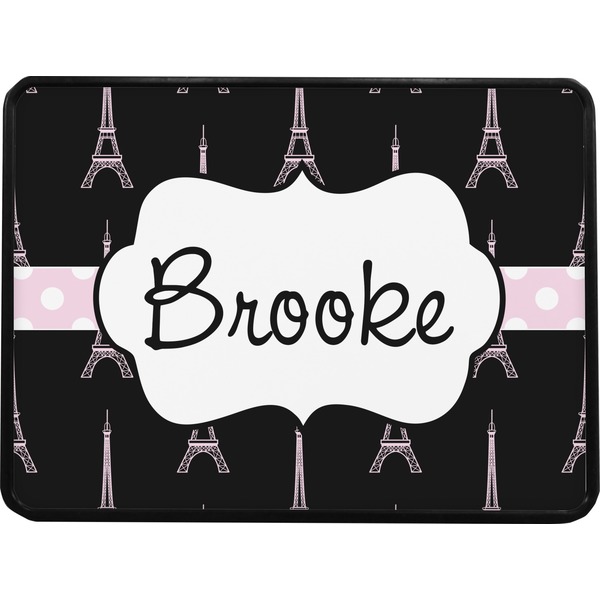 Black Eiffel Tower Rectangular Trailer Hitch Cover (Personalized)